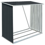 Vidaxl haardhoutschuur 163x83x154 cm gegalvaniseerd staal antraciet
