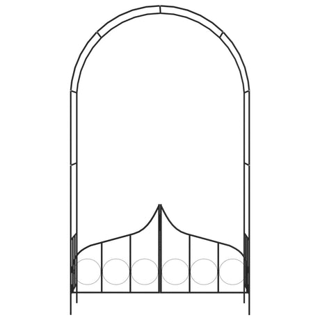 VidaXL Tuinboog met hek 138x40x238 cm ijzer zwart