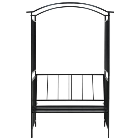 Vidaxl tuinboog met bank 128x50x207 cm ijzer zwart
