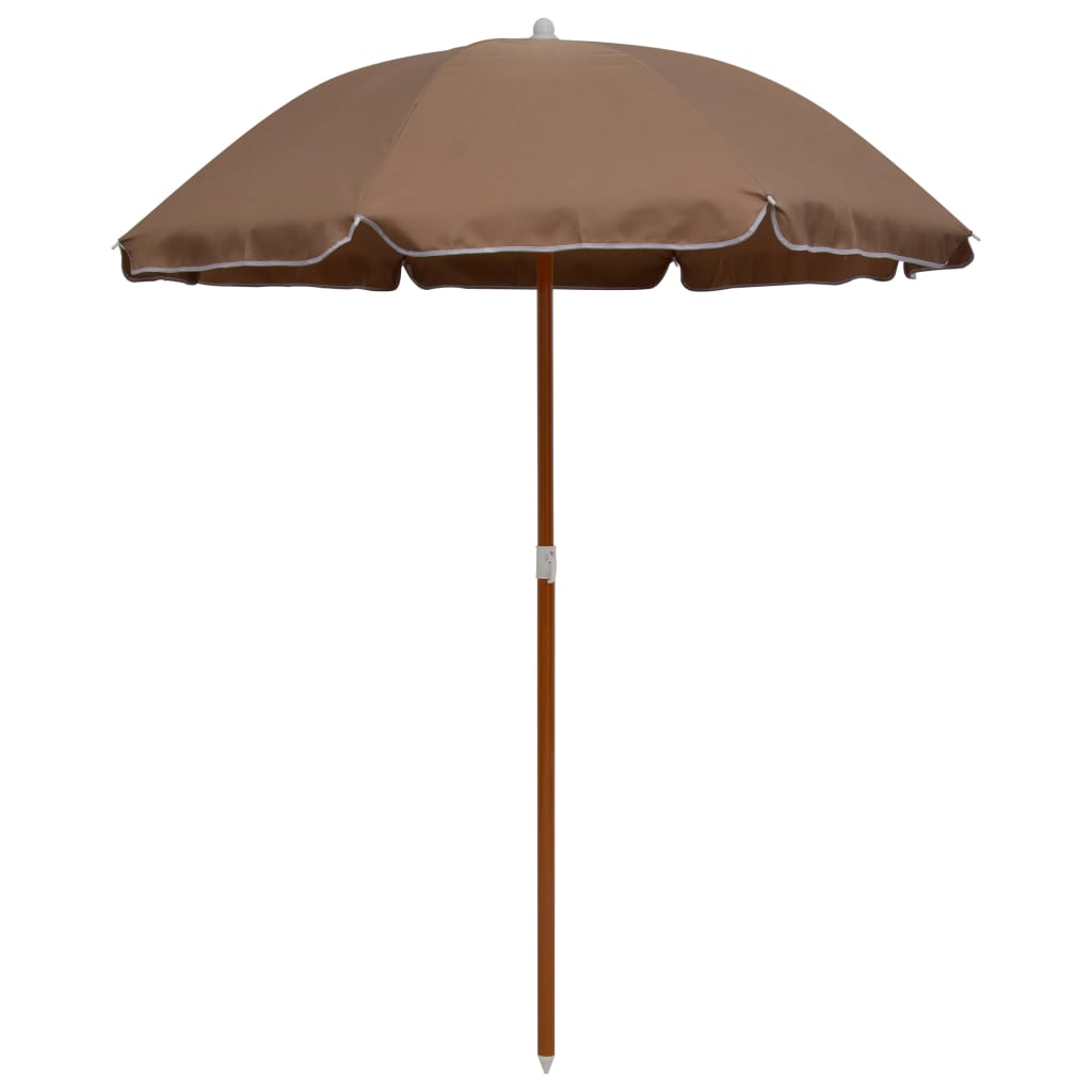 Vidaxl parasol met stalen paal 180 cm taupe