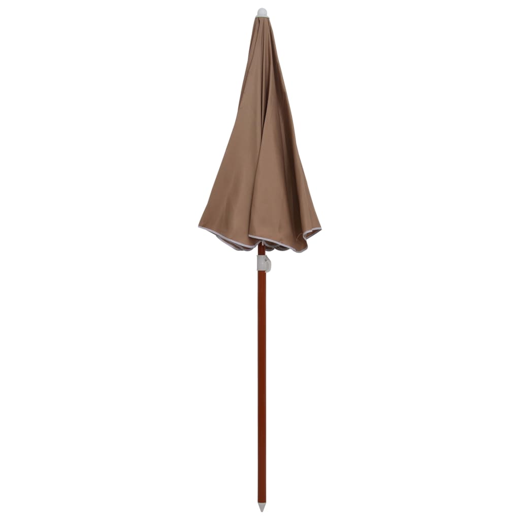 Vidaxl parasol met stalen paal 180 cm taupe