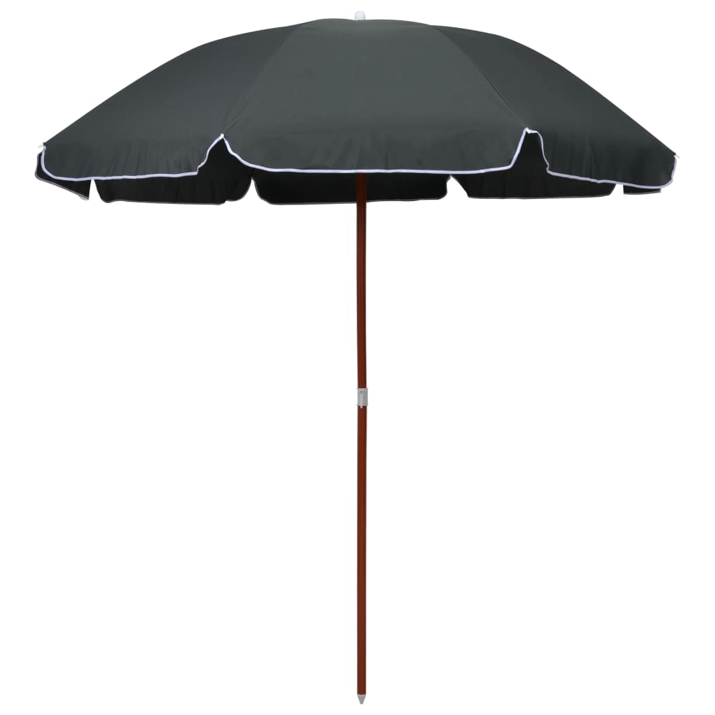 Vidaxl parasol met stalen paal 240 cm antracietkleurig