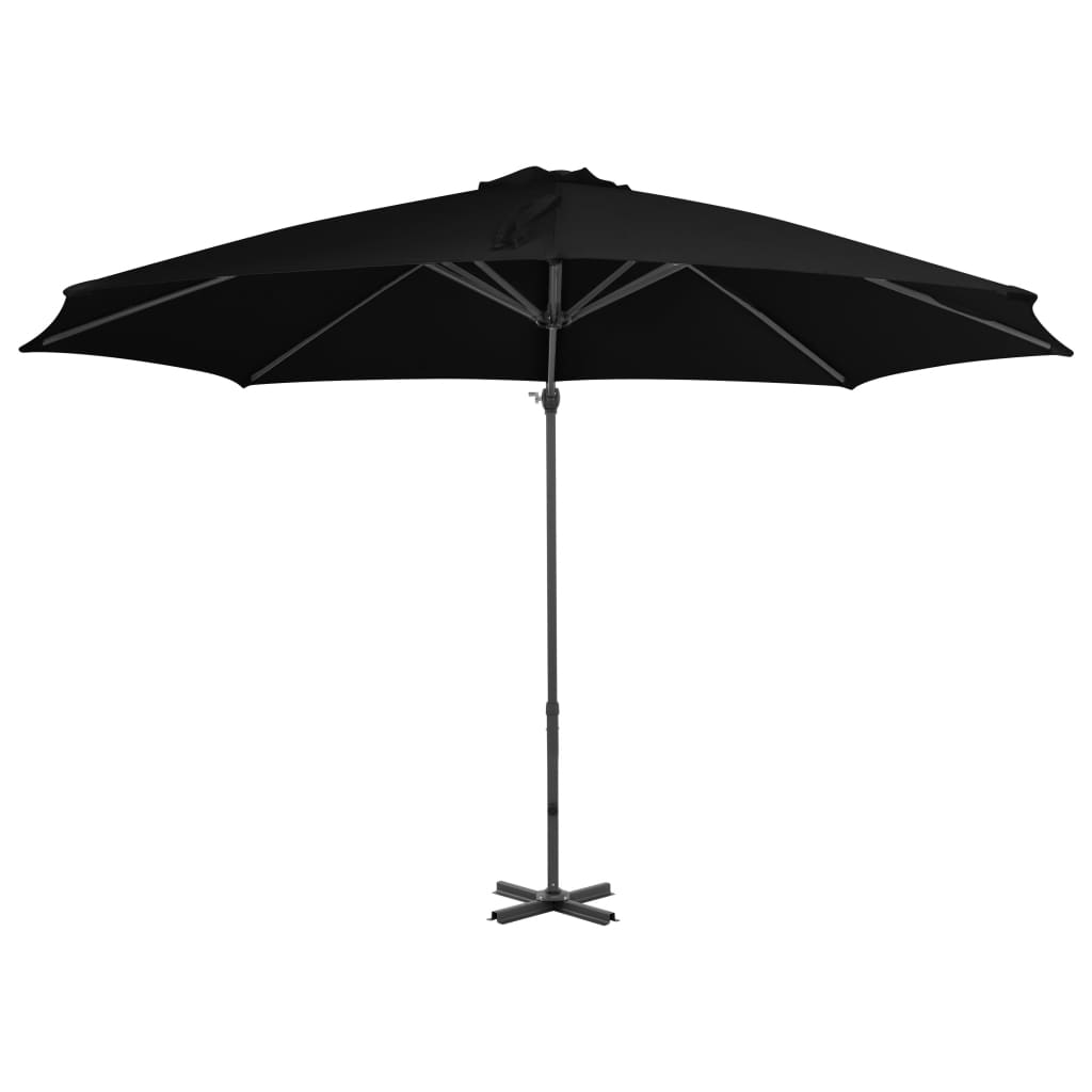 Vidaxl zweefparasol met aluminium paal 300 cm zwart