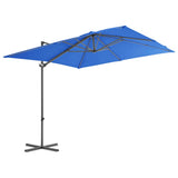 Vidaxl zweefparasol met stalen paal 250x250 cm azuurblauw
