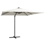 VidaXL Zweefparasol met LED en stalen paal 250x250 cm zandkleurig