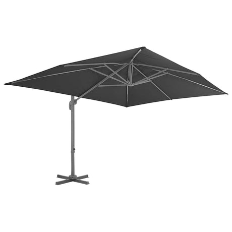 Vidaxl zwevende parasol met aluminium paal 4x3 m zwart
