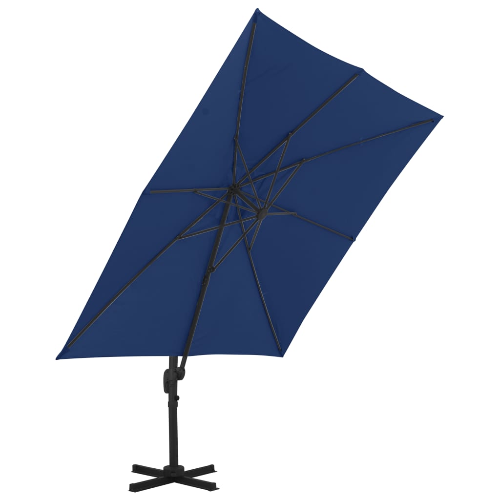 VidaXL Zweefparasol met aluminium paal 3x3 m azuurblauw