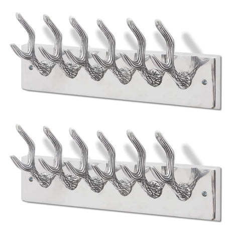 Vidaxl kapstokken 2 st aluminium zilverkleurig