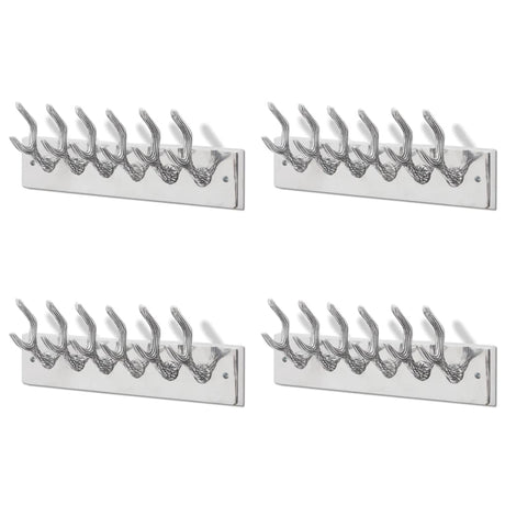 Vidaxl kapstokken 4 st aluminium zilverkleurig