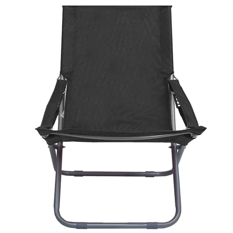 Vidaxl strandstoelen 2 st inklapbaar stof zwart