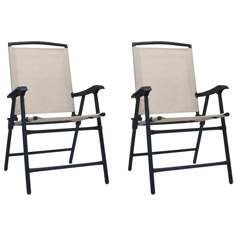 Vidaxl tuinstoelen inklapbaar 2 st textileen crème