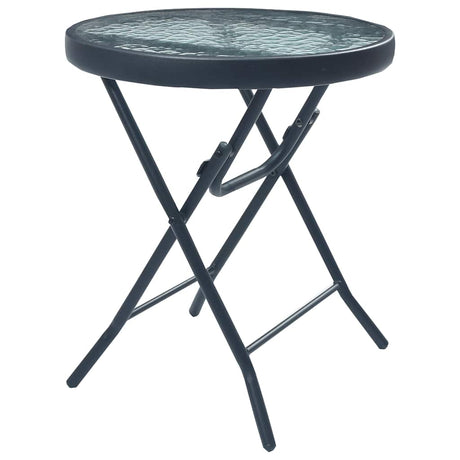 Vidaxl bistrotafel 40x46 cm staal en glas zwart