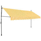 Vidaxl luifel handmatig uitschuifbaar met led 350 cm wit en oranje