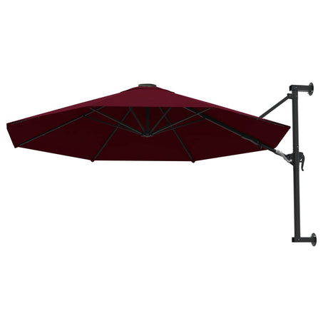 Vidaxl wandparasol met metalen paal 300 cm bordeauxrood