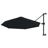 Vidaxl wandparasol met metalen paal 300 cm zwart