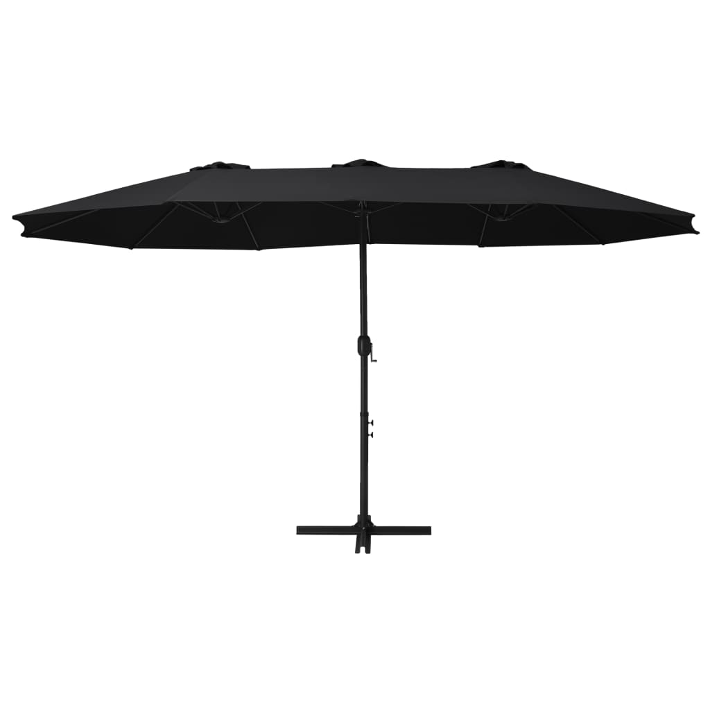 Vidaxl parasol met aluminium paal 460x270 cm zwart