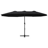 Vidaxl parasol met aluminium paal 460x270 cm zwart