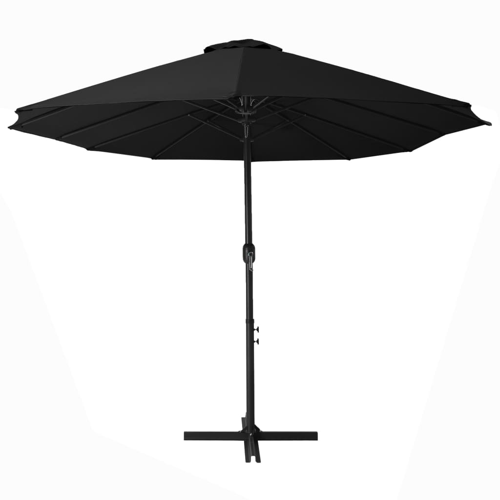 Vidaxl parasol met aluminium paal 460x270 cm zwart