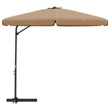 Vidaxl parasol met stalen paal 300 cm taupe