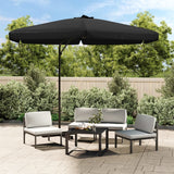 Vidaxl parasol met stalen paal 300 cm zwart