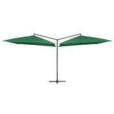 Vidaxl parasol dubbel met stalen paal 250x250 cm groen