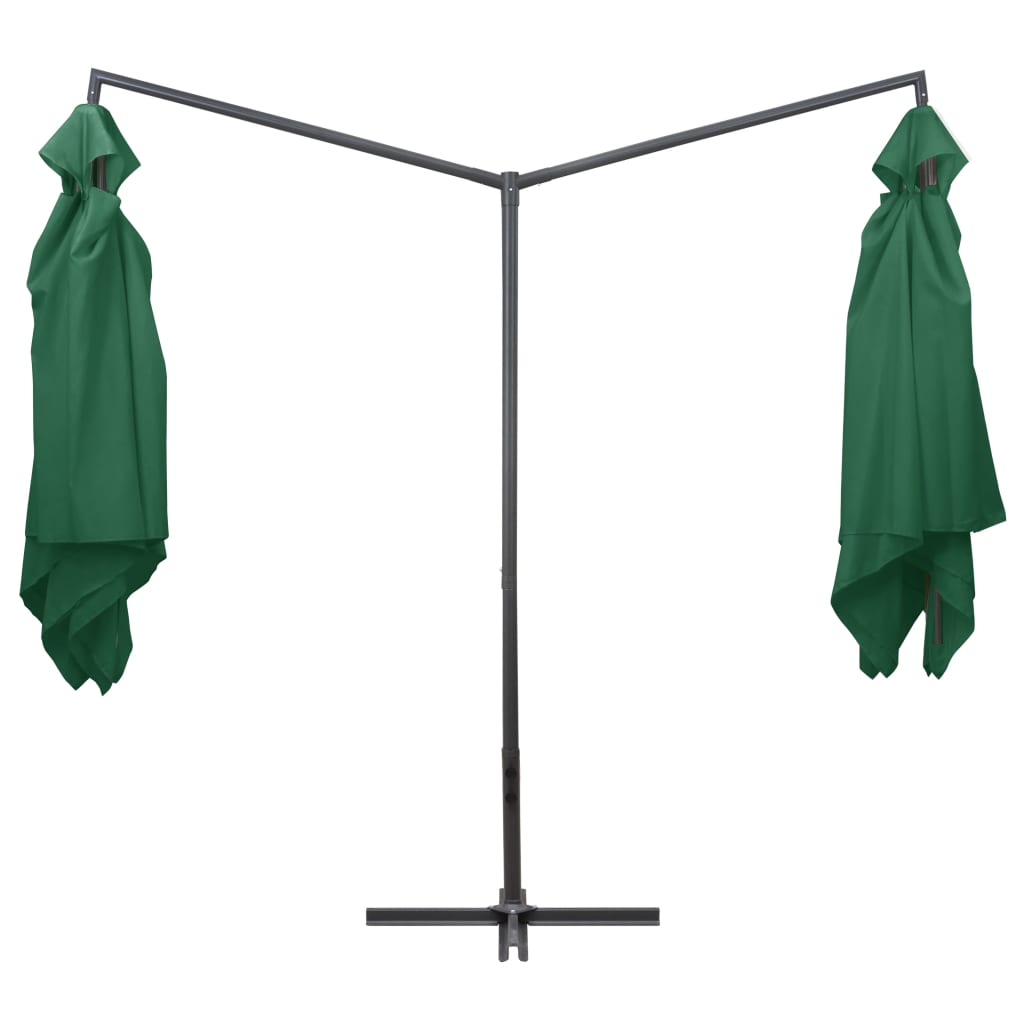 Vidaxl parasol dubbel met stalen paal 250x250 cm groen