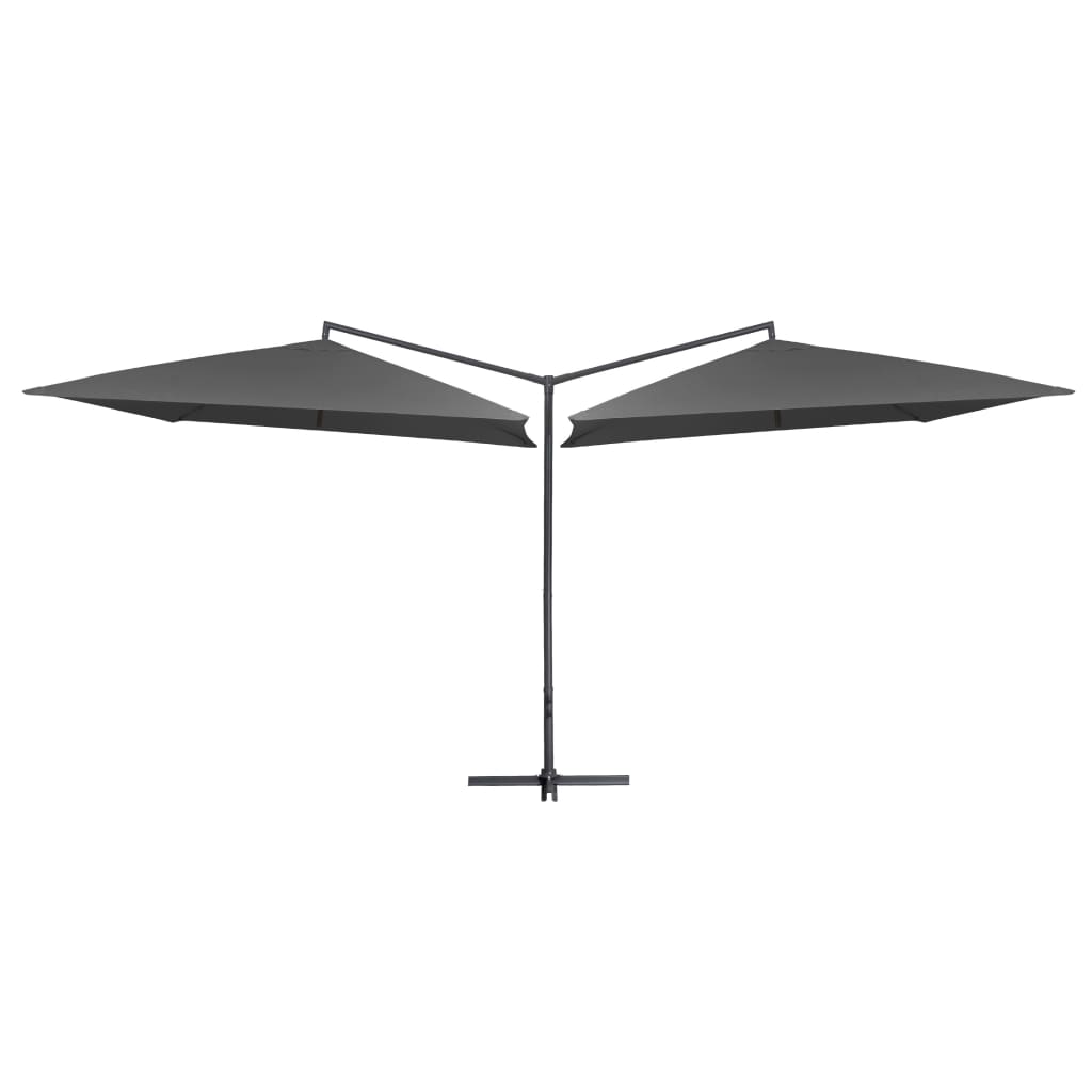 Vidaxl parasol dubbel met stalen paal 250x250 cm antraciet