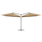 Vidaxl parasol dubbel met stalen paal 250x250 cm taupe