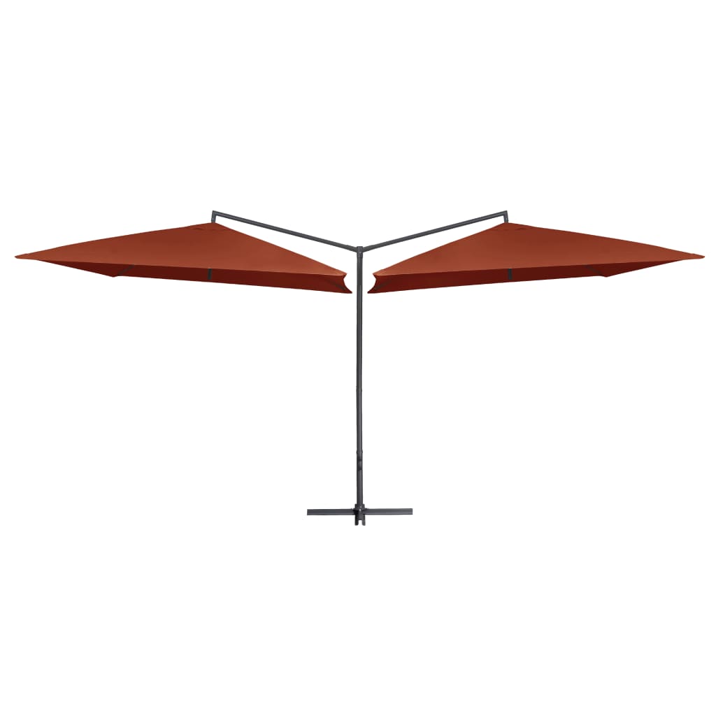 Vidaxl parasol dubbel met stalen paal 250x250 cm terracottakleurig