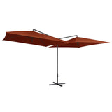 Vidaxl parasol dubbel met stalen paal 250x250 cm terracottakleurig