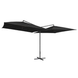 VidaXL Parasol dubbel met stalen paal 250x250 cm zwart