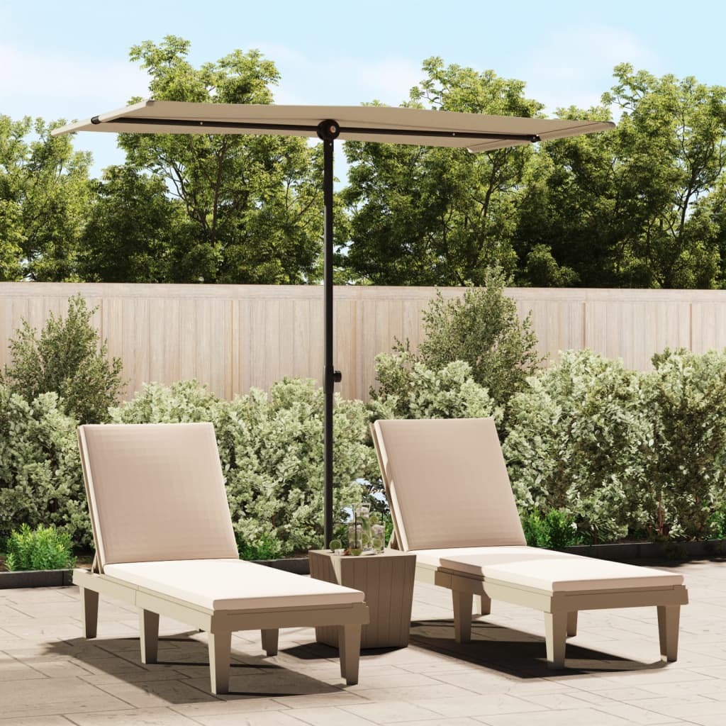 Vidaxl parasol met aluminium paal 180x110 cm taupe