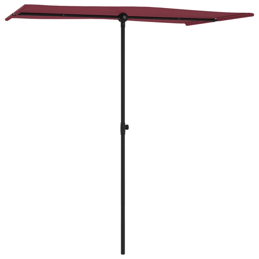 Vidaxl parasol met aluminium paal 180x110 cm bordeauxrood