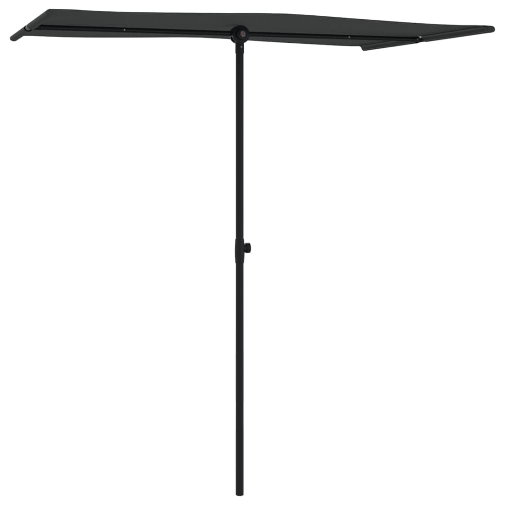 Vidaxl parasol met aluminium paal 180x110 cm zwart