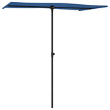 Vidaxl parasol met aluminium paal 180x110 cm azuurblauw