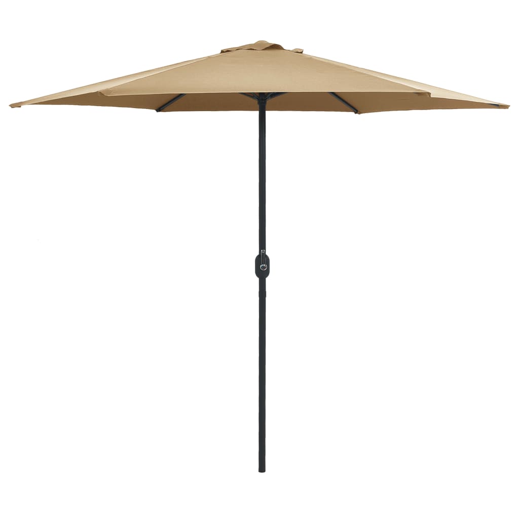 Vidaxl parasol met aluminium paal 270x246 cm taupe