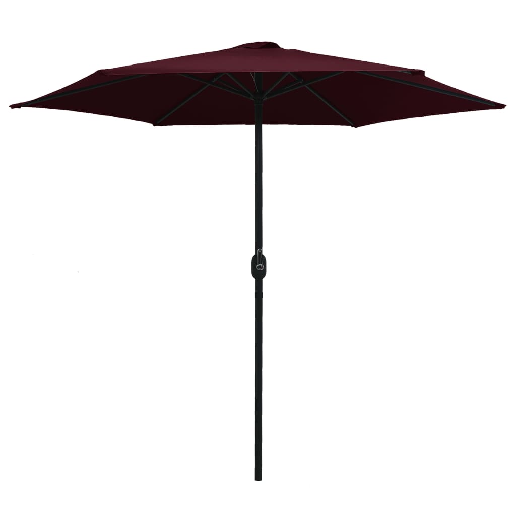 Vidaxl parasol met aluminium paal 270x246 cm bordeauxrood