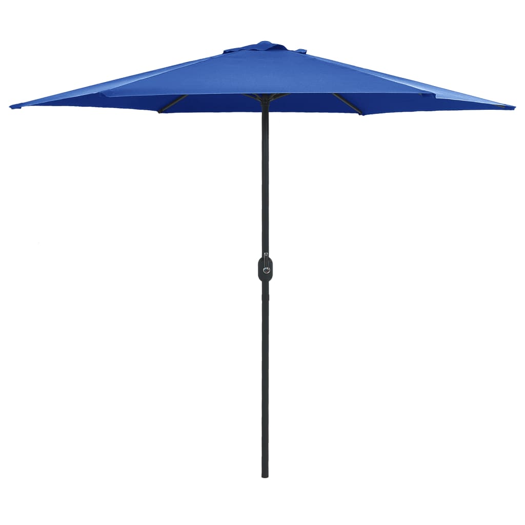 Vidaxl parasol met aluminium paal 270x246 cm azuurblauw