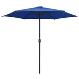 Vidaxl parasol met aluminium paal 270x246 cm azuurblauw