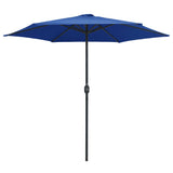 Vidaxl parasol met aluminium paal 270x246 cm azuurblauw