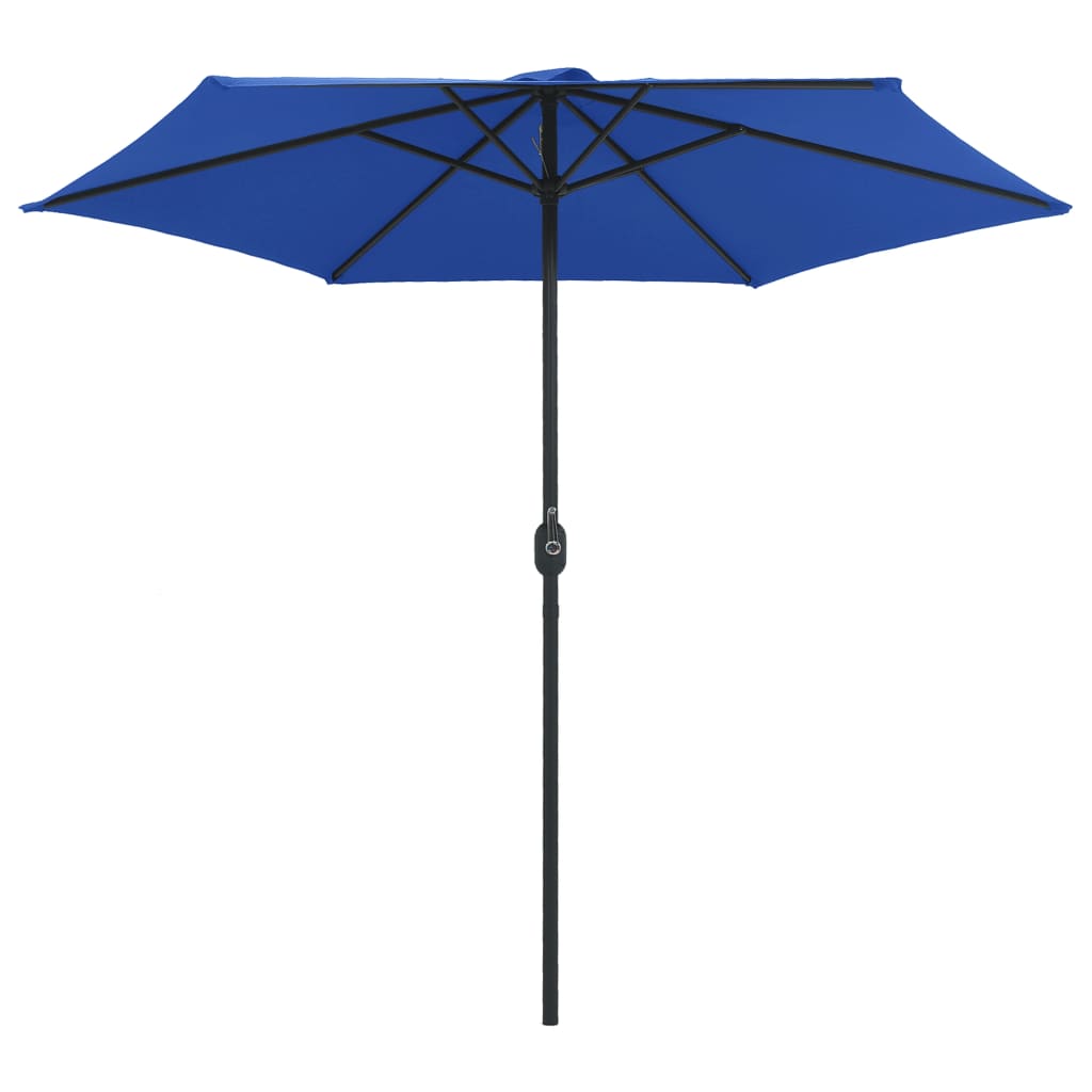 Vidaxl parasol met aluminium paal 270x246 cm azuurblauw