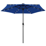 Vidaxl parasol met led-verlichting en aluminium paal 270 cm azuurblauw