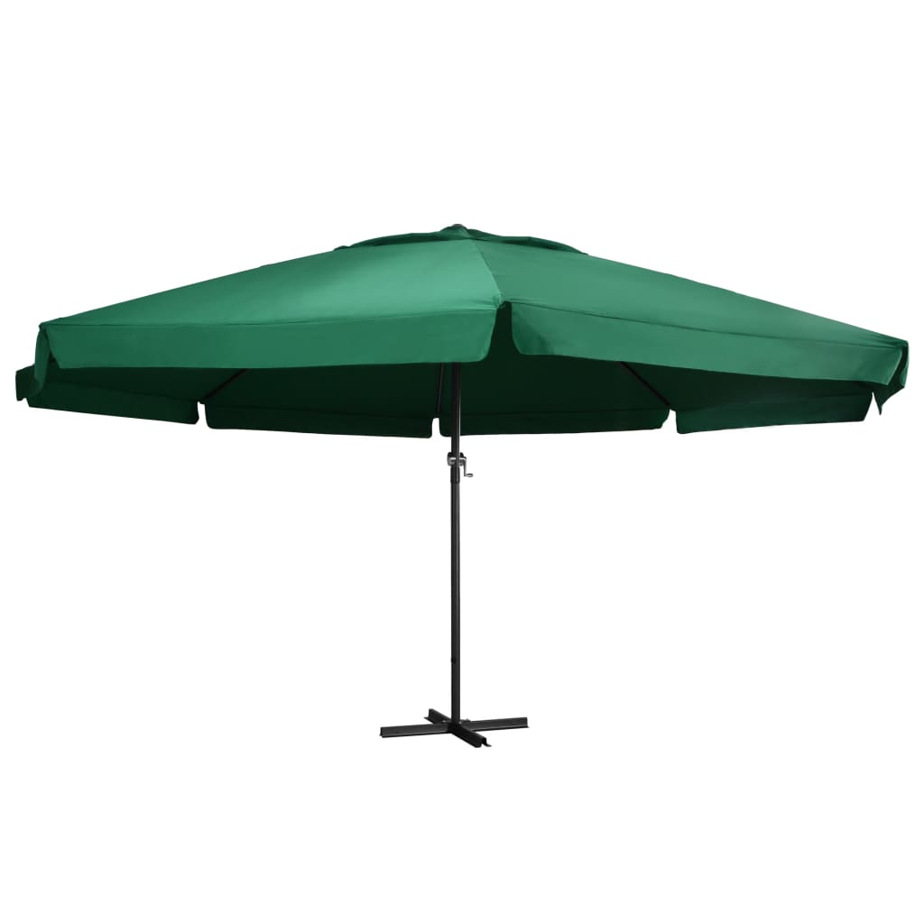 Vidaxl parasol met aluminium paal 600 cm groen