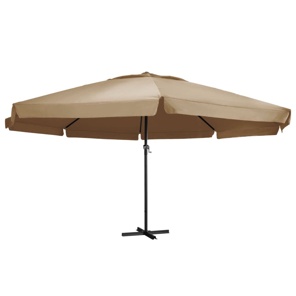 VidaXL Parasol met aluminium paal 600 cm taupe