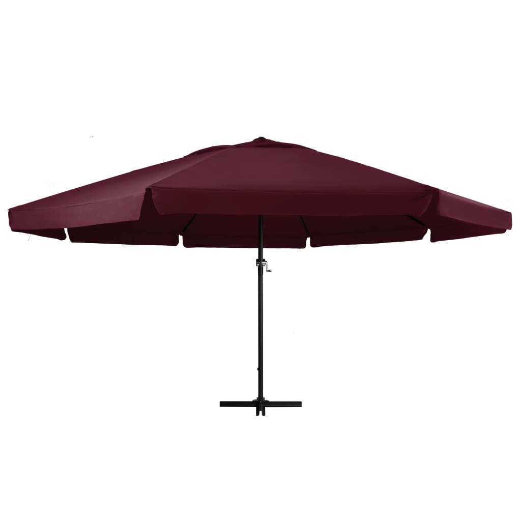 VidaXL Parasol met aluminium paal 600 cm bordeauxrood