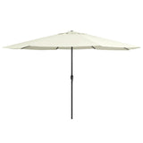 VidaXL Parasol met metalen paal 390 cm zandwit