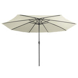 VidaXL Parasol met metalen paal 390 cm zandwit