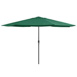 VidaXL Parasol met metalen paal 390 cm groen