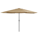 VidaXL Parasol met metalen paal 390 cm taupe