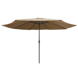 Vidaxl parasol met metalen paal 390 cm taupe